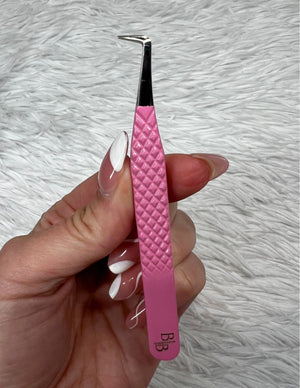 90 Degree Volume Tweezer Fiber Tip -Barbie Pink 90 Degree Volume Tweezer Fiber Tip -Barbie Pink