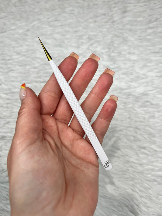 Straight Fiber Tip Lash Tweezers 14.5 cm