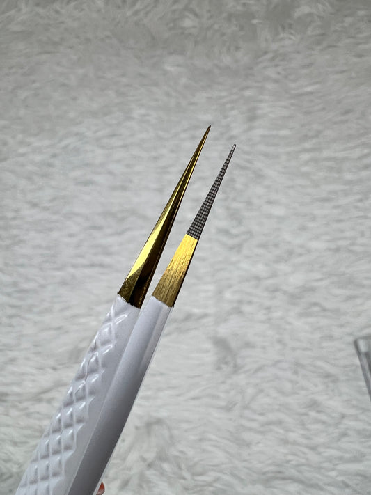 Straight Fiber Tip Lash Tweezers 14.5 cm