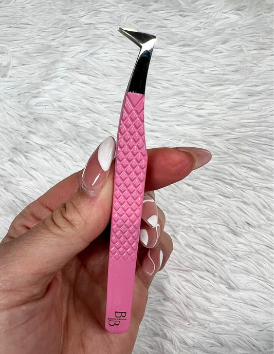 Volume Boot Tweezer Fiber Tip -Barbie Pink
