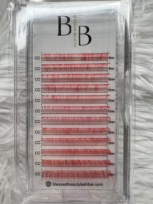 White to Red Ombré Lash Extensions White to Red Ombré Lash Extensions