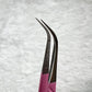 Curved Isolation Tweezer Fiber Tip -Barbie Pink